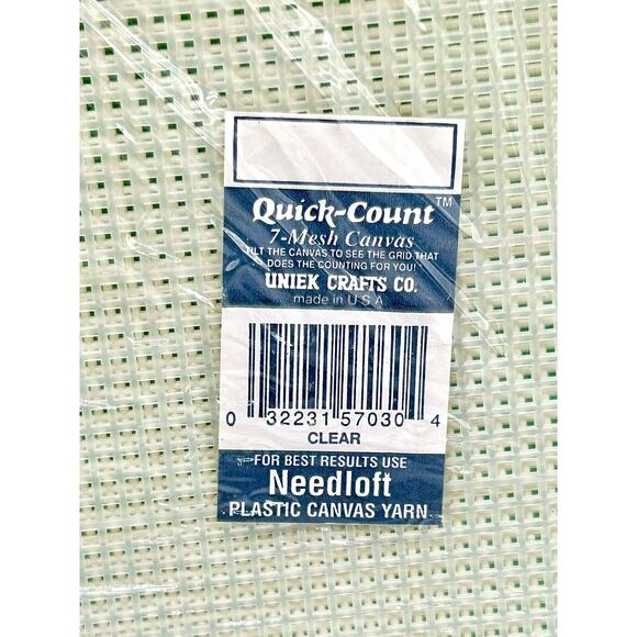 New Plastic Canvas Sheets 10.5 X 13.5 Inches Clear Green Quick Count 7 Mesh Lot - Picture 8 of 8